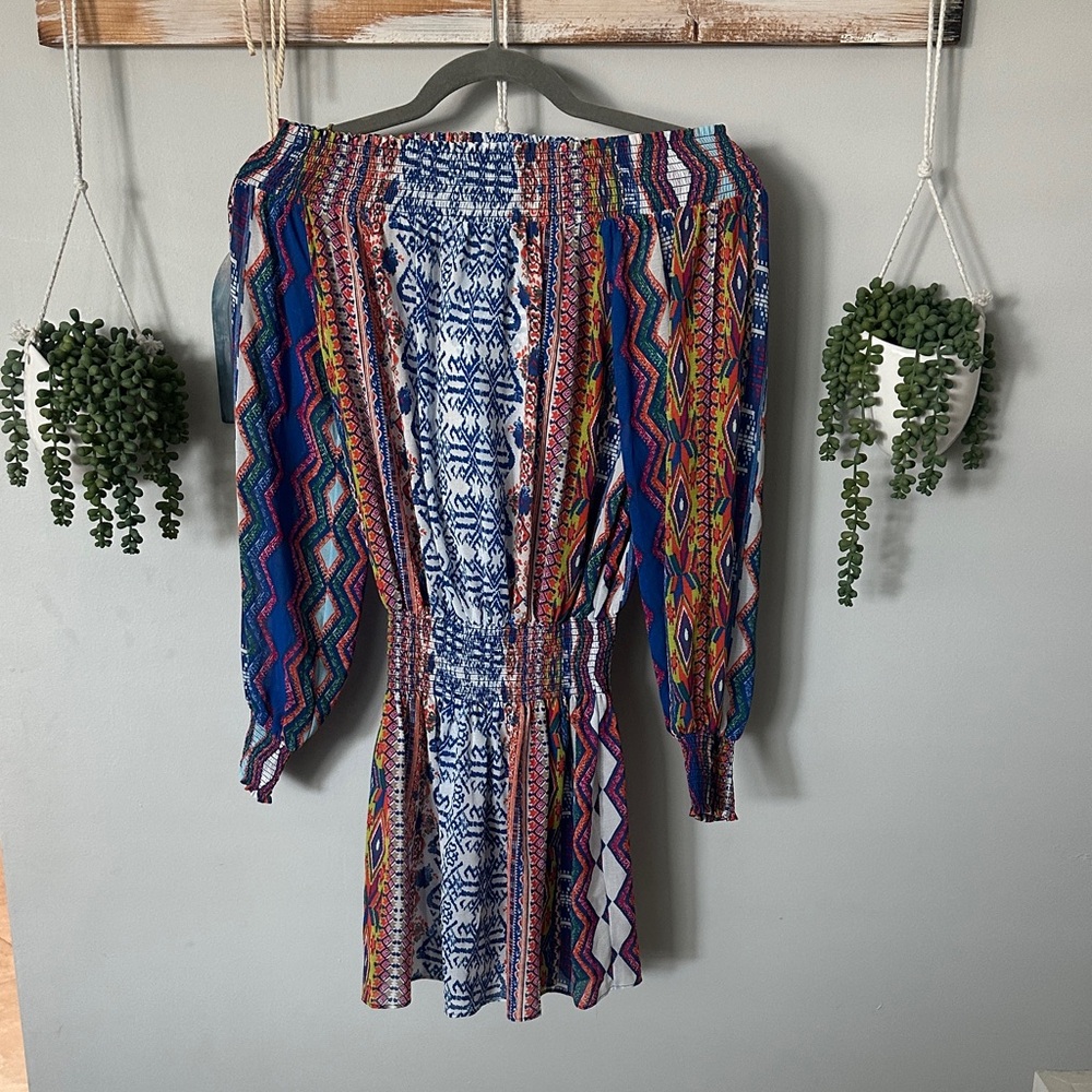 Ramy Brook Off-Shoulder Multicolor beach xs  coverup Printed Dress